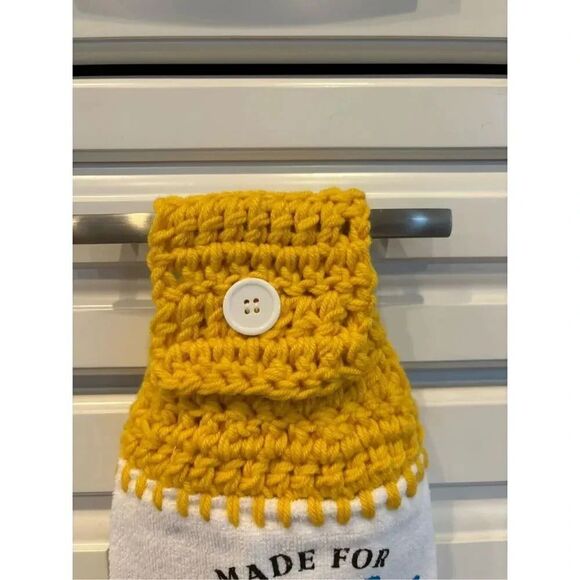 Crochet Top Kitchen Towel- Made For Sunny Days - Picture 2 of 2